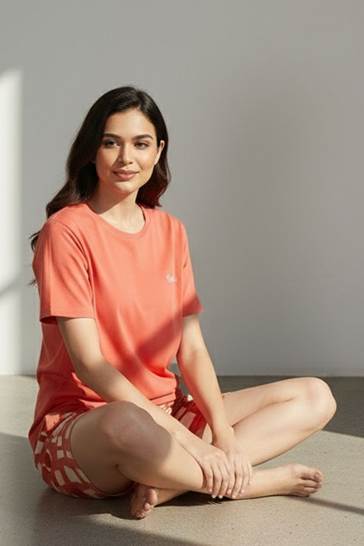 Zivame 2 Mile Fashion Knit Cotton Lifewear Set - Burnt Sienna — image 5